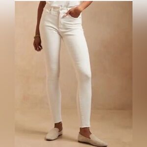 Banana Republic White Premium Denim High Rise Skinny Jeans